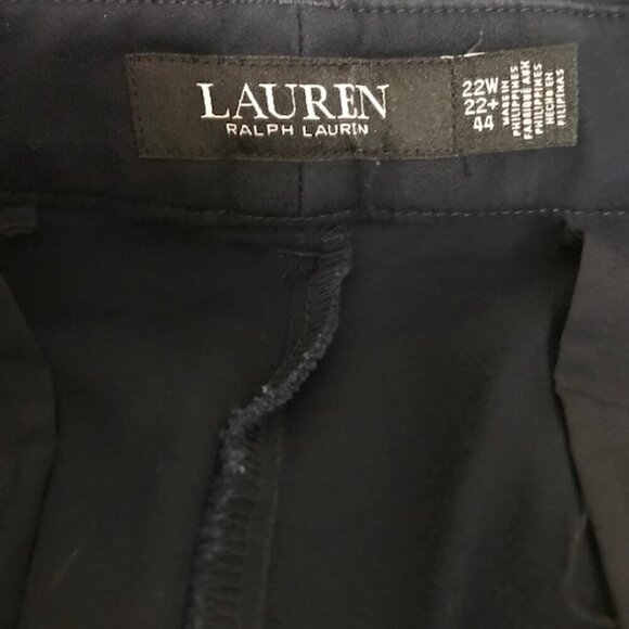 Lauren Ralph Lauren Women's Double-Faced Stretch Cotton Pant Navy Size 22W - Picture 8 of 12